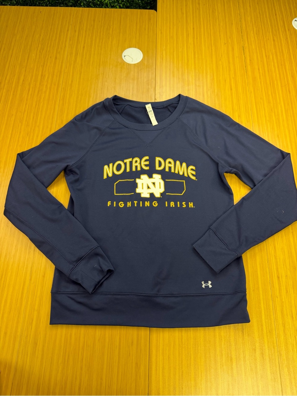 Under Armour Womens Large Sweatshirt Blue Notre Dame Fighting Irish Cold Gear